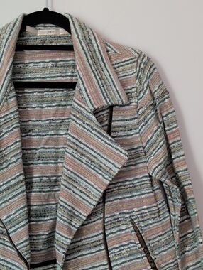 Gibson Tweed Stripe Jacket with Metallic Gold Accents